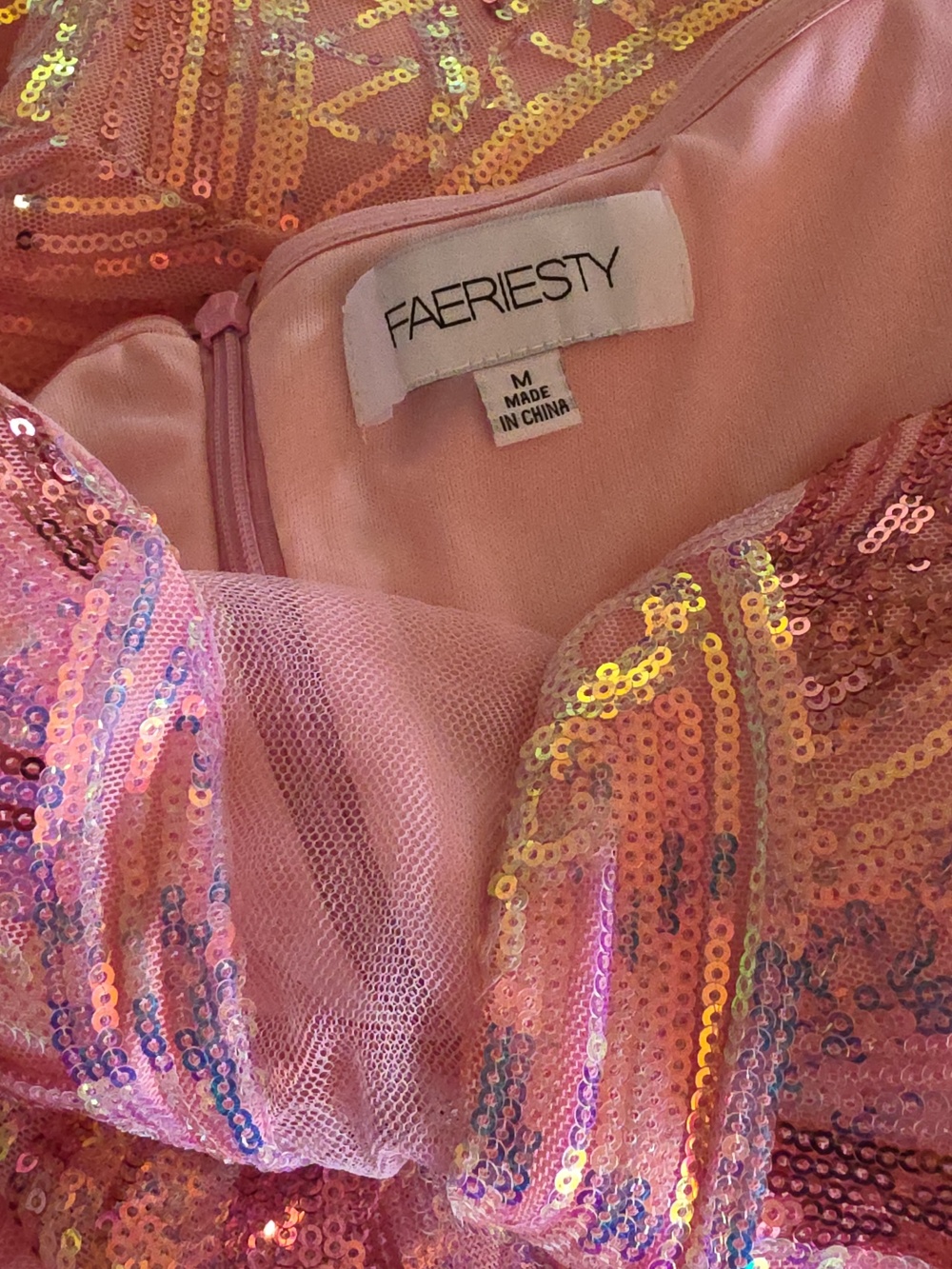 Faeriesty Pink Squence Formal Dress Size M - Picture 4 of 4